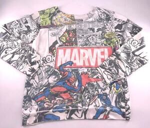 Marvel Comics Womens Small Y2K Pullover Sweatshirt Black White Graphic Retro